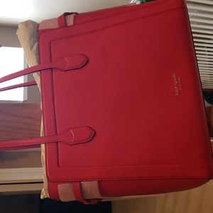 Kate Spade Knott Red Tote bag new with tags and original packaging Ligonberry